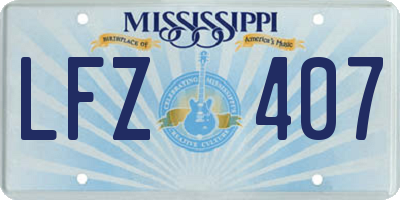 MS license plate LFZ407