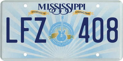 MS license plate LFZ408