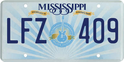 MS license plate LFZ409