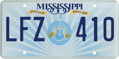 MS license plate LFZ410