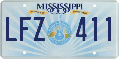 MS license plate LFZ411
