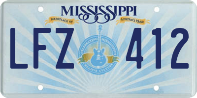 MS license plate LFZ412