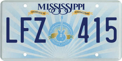 MS license plate LFZ415