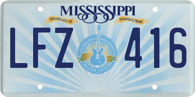 MS license plate LFZ416