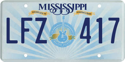 MS license plate LFZ417