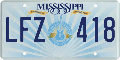 MS license plate LFZ418