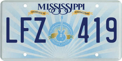 MS license plate LFZ419