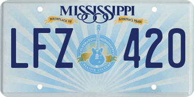 MS license plate LFZ420