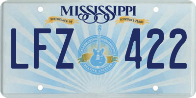 MS license plate LFZ422