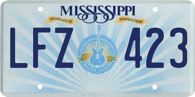 MS license plate LFZ423