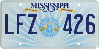 MS license plate LFZ426