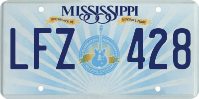 MS license plate LFZ428