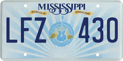 MS license plate LFZ430