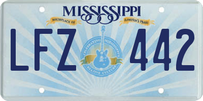 MS license plate LFZ442