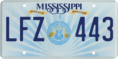 MS license plate LFZ443