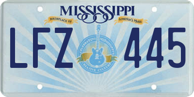 MS license plate LFZ445