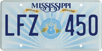 MS license plate LFZ450