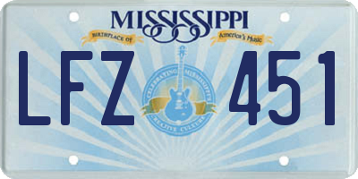MS license plate LFZ451