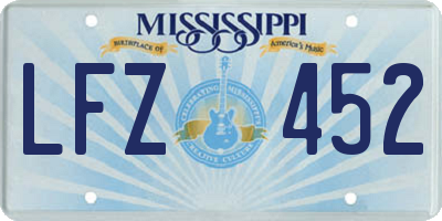 MS license plate LFZ452