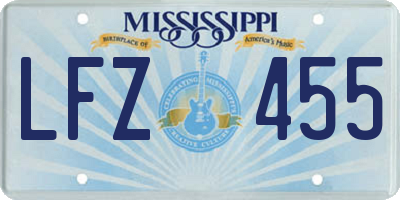 MS license plate LFZ455
