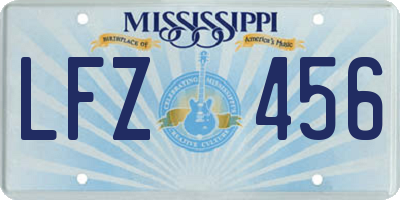 MS license plate LFZ456