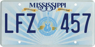 MS license plate LFZ457