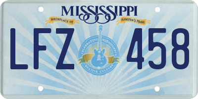 MS license plate LFZ458