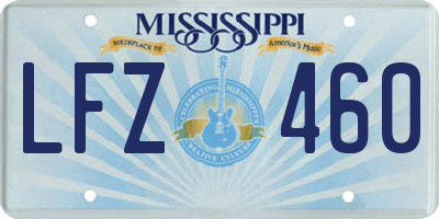 MS license plate LFZ460