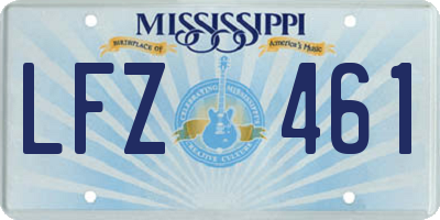 MS license plate LFZ461