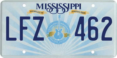 MS license plate LFZ462