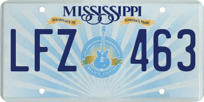 MS license plate LFZ463