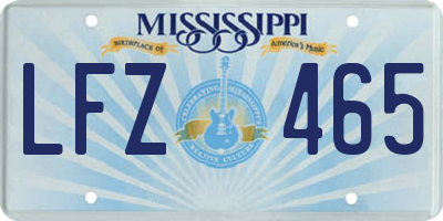 MS license plate LFZ465