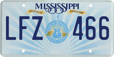 MS license plate LFZ466