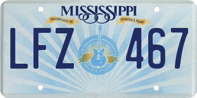 MS license plate LFZ467