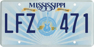 MS license plate LFZ471