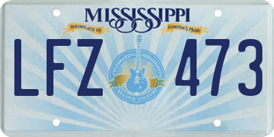 MS license plate LFZ473