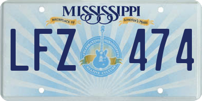 MS license plate LFZ474