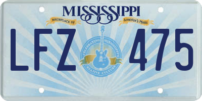 MS license plate LFZ475