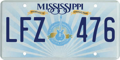 MS license plate LFZ476