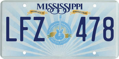 MS license plate LFZ478