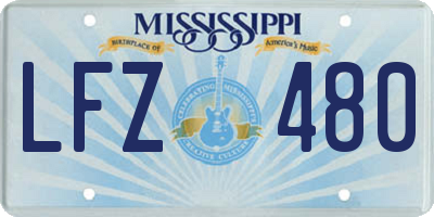 MS license plate LFZ480