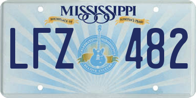 MS license plate LFZ482