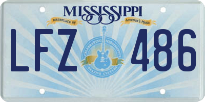 MS license plate LFZ486