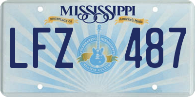 MS license plate LFZ487