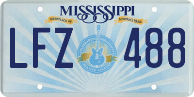 MS license plate LFZ488