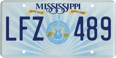 MS license plate LFZ489