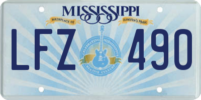 MS license plate LFZ490