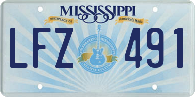 MS license plate LFZ491