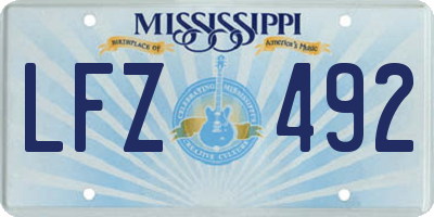 MS license plate LFZ492
