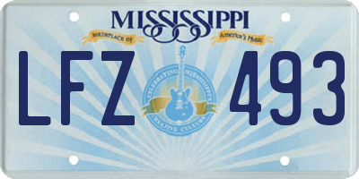 MS license plate LFZ493